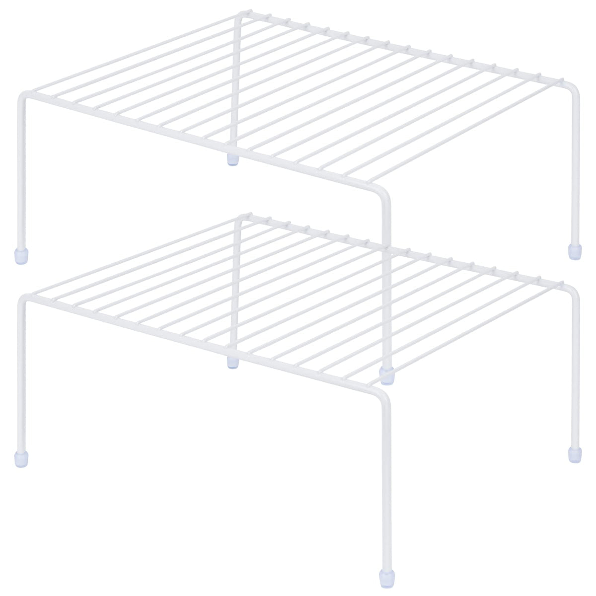 SIBAO white steel kitchen cabinet shelf rack organizing cups and dishes.