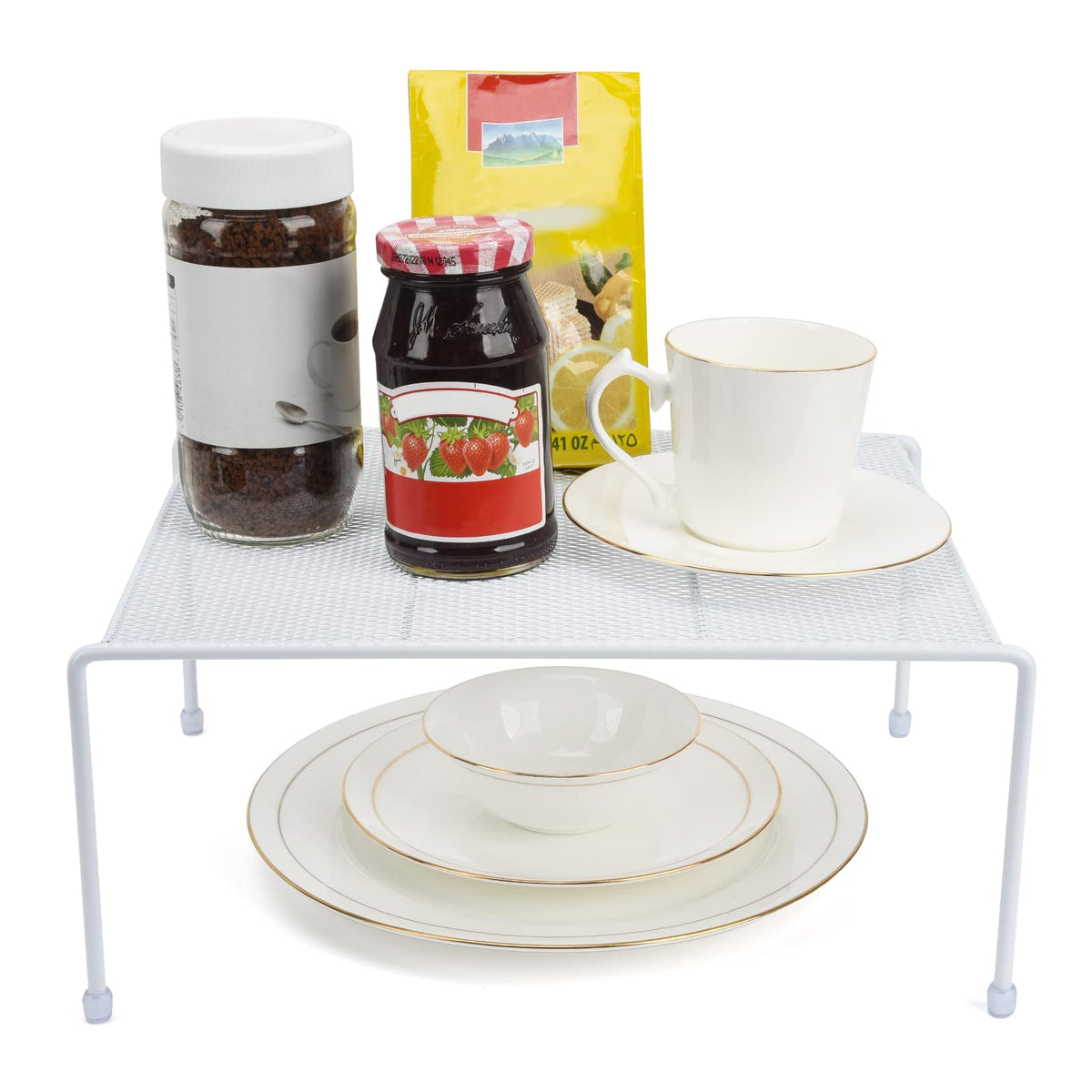 SIBAO mesh shelves cabinet-organizer: maximize cabinet space and quick item finding.
