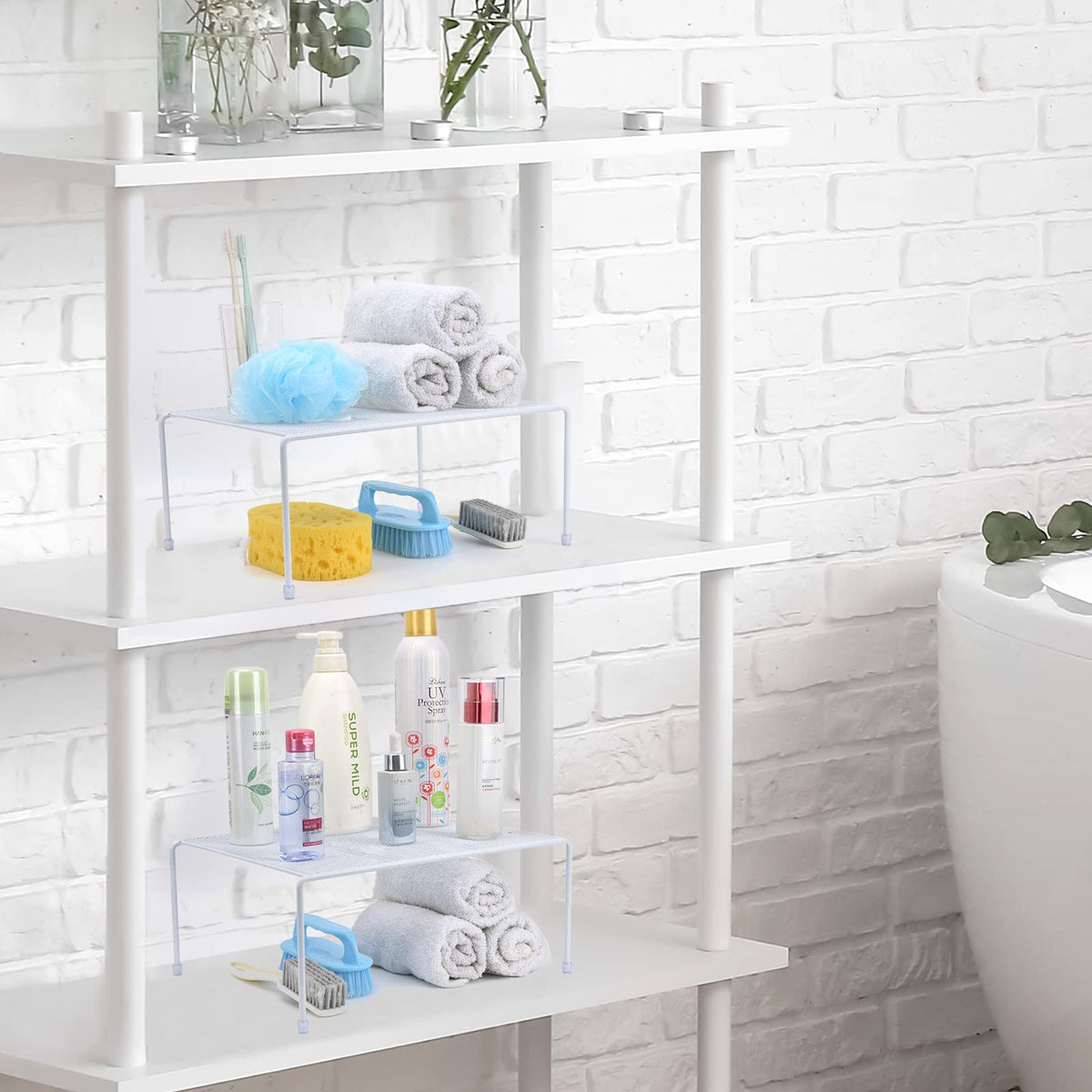 SIBAO mesh shelves fridge-organizer: clear view for fast grabbing of items.