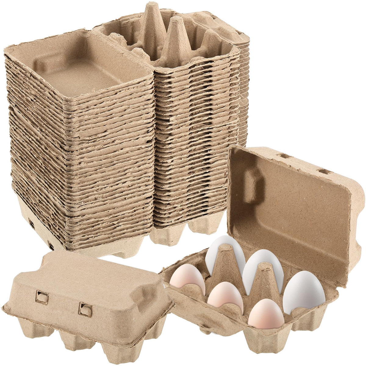 Sibosen jumbo duck egg carton with open top lid for secure six-egg transport.