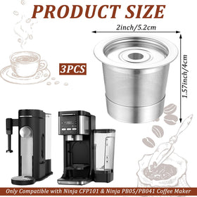 Sibosen stainless steel K cups for Ninja-compatible machines, durable and long-lasting