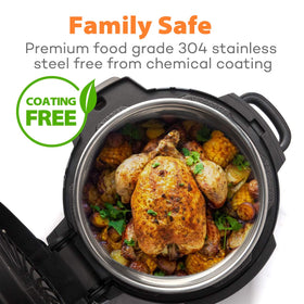 SICHEER food-grade 304 stainless steel ensures safe cooking.