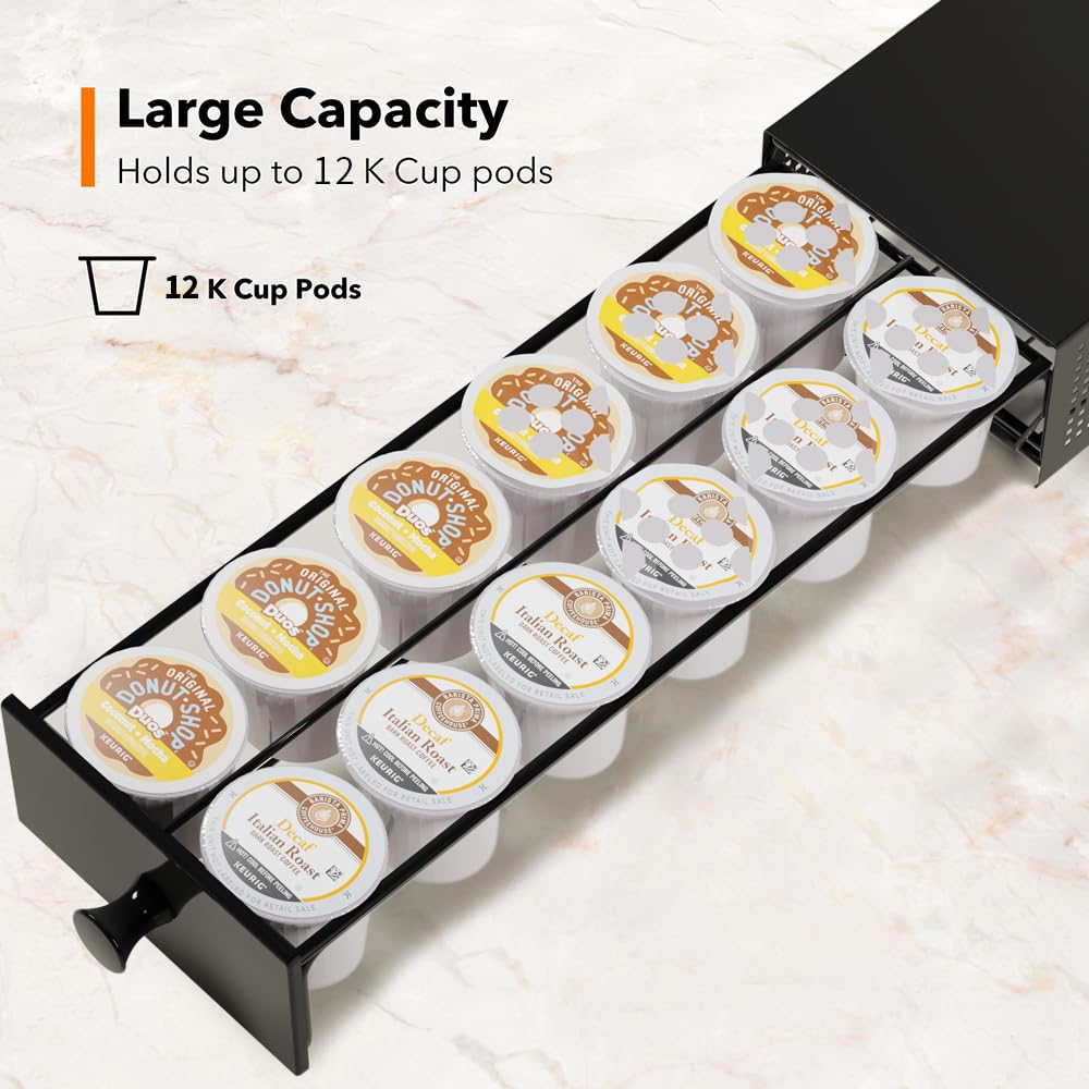SICHEER K Cup Organizer with black finish adding sleek style to the counter