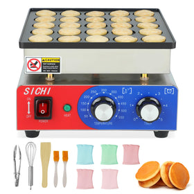SICHI mini pancake maker front view shows compact efficiency for small kitchens.