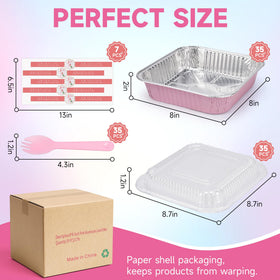 Sicliyh pink pans with clear lids showcase food while preventing spills.