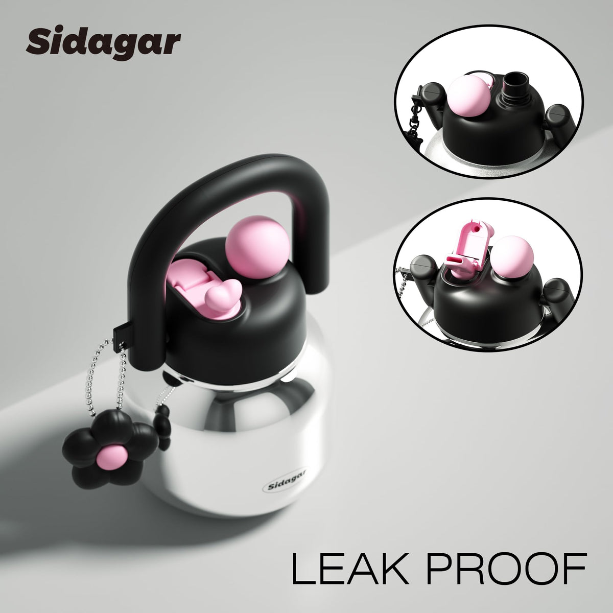 Sidagar 316L stainless steel double-wall insulation keeps beverages cold longer.