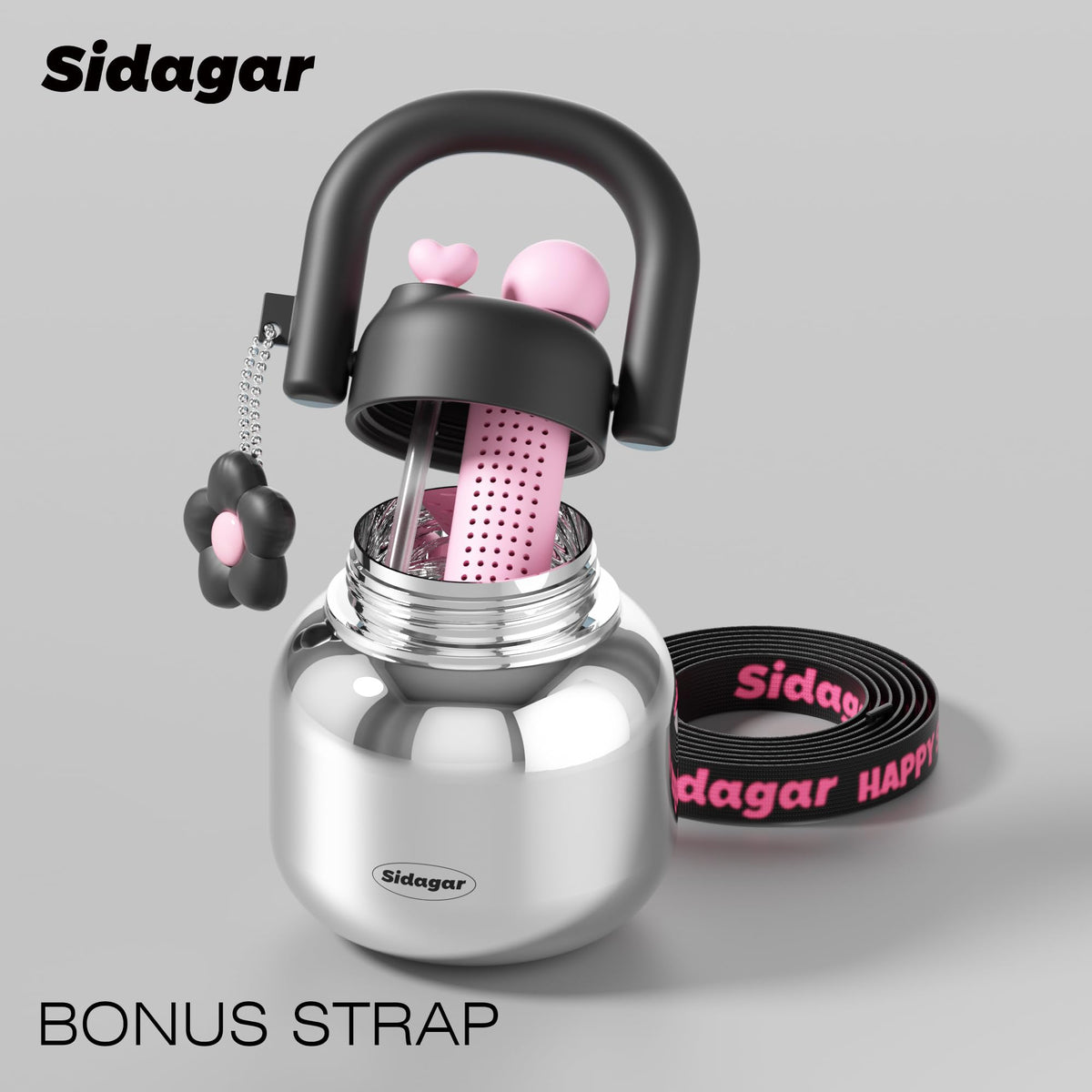 Sidagar wide mouth opening makes adding ice and cleaning simple.