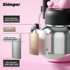 Sidagar versatile 22oz bottle suits gym, office, and travel.