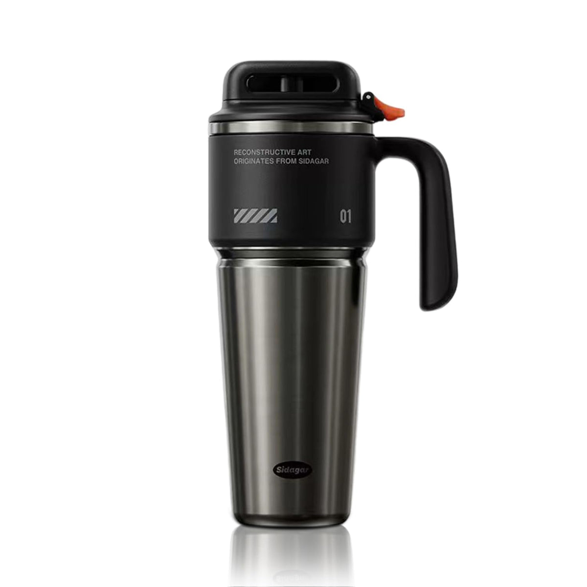 Sidagar 32 oz tumbler with handle and straw in obsidian black for easy on-the-go sipping.