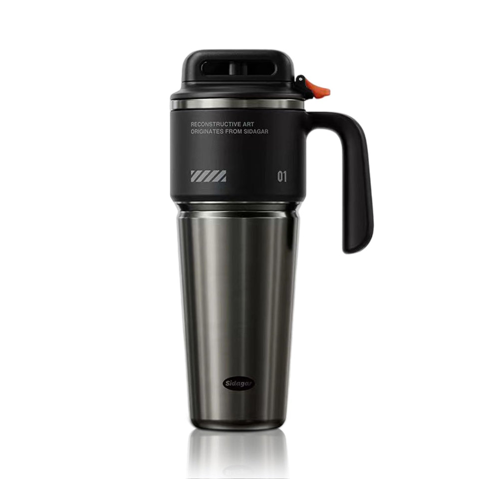Sidagar 32 oz tumbler with handle and straw in obsidian black for easy on-the-go sipping.