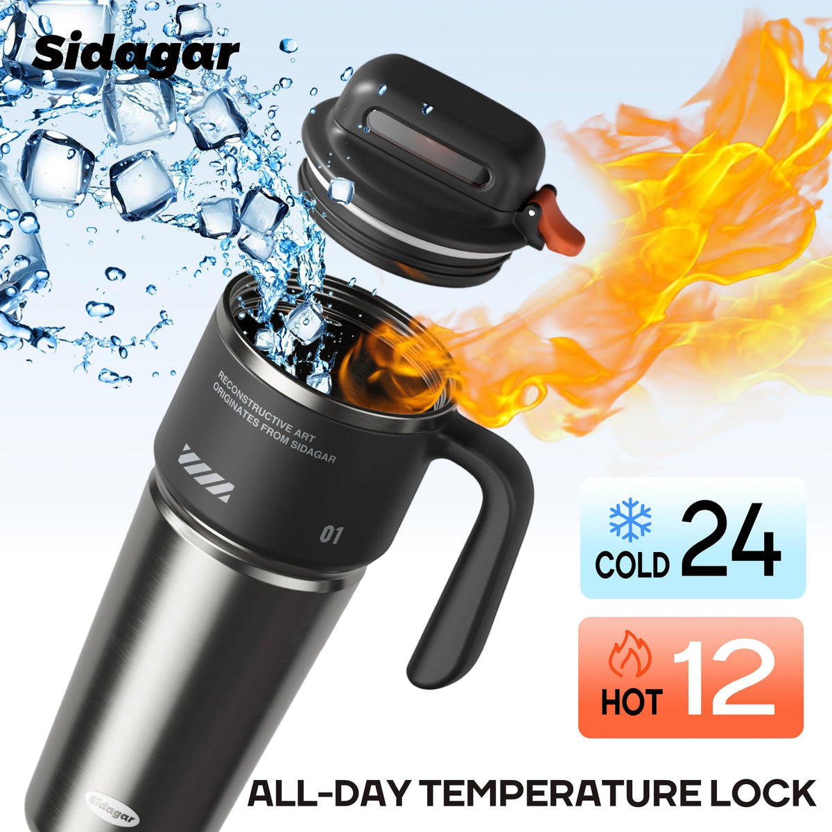 Leak-proof BPA-free lid design ensures secure travel and commuting.
