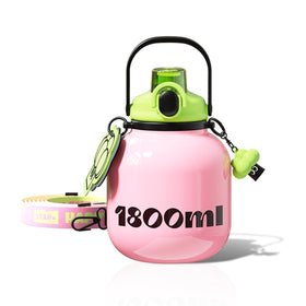 Sidagar 60 oz pink wide-mouth bottle for bold hydration on the go.