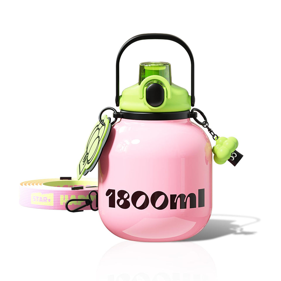 Sidagar 60 oz pink wide-mouth bottle for bold hydration on the go.