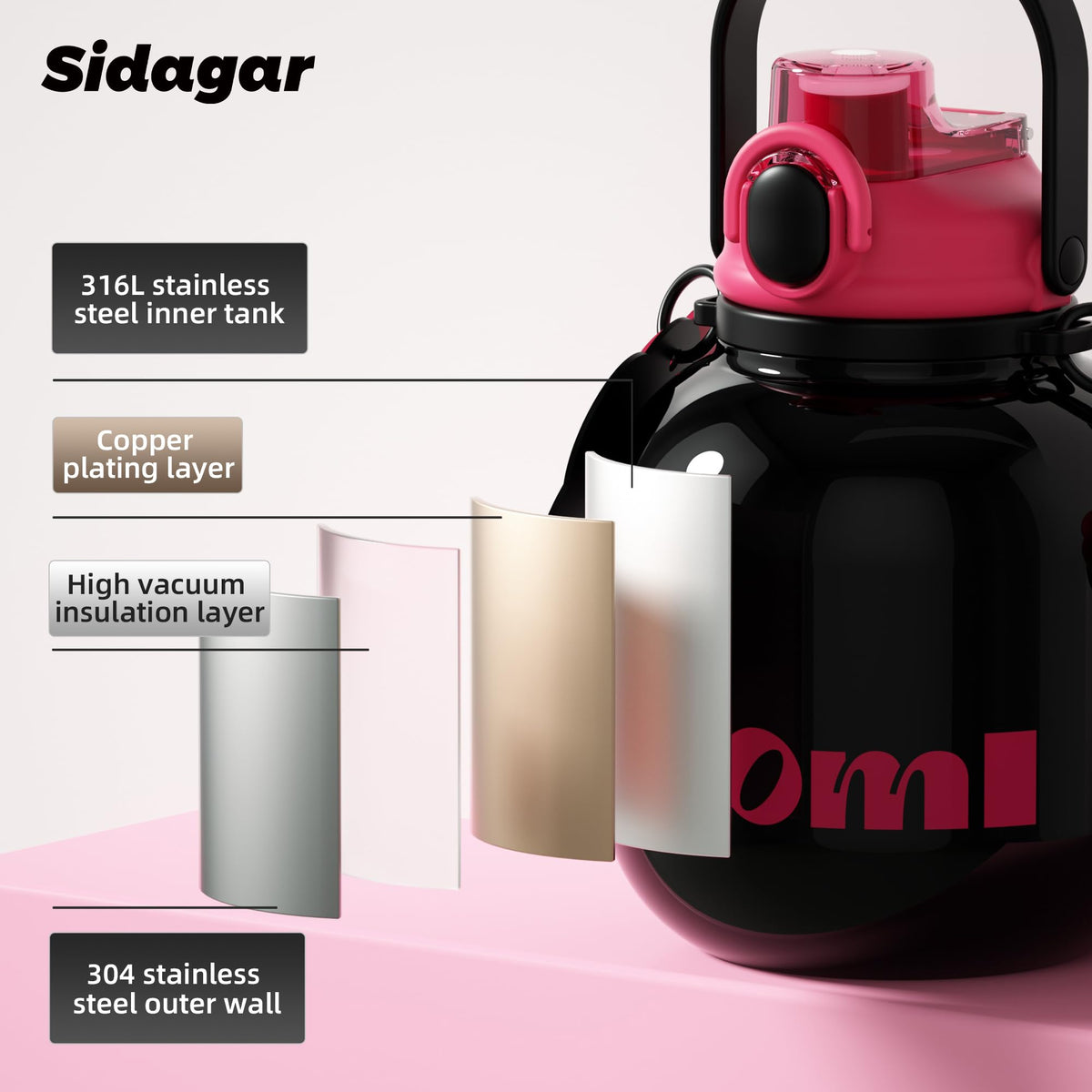 Sidagar BPA-free steel supports a clean-taste hydration experience