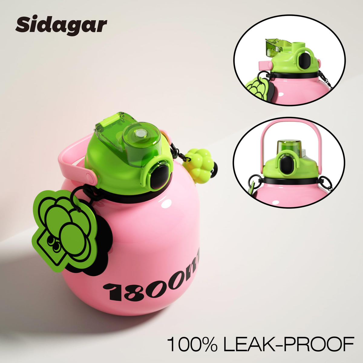Sidagar insulated stainless steel bottle preserves cold drinks longer.