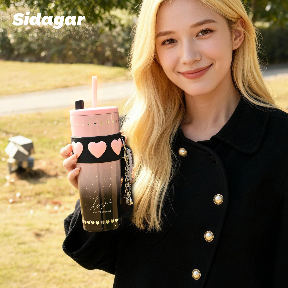 Sidagar pink travel tumbler ready for daily routines