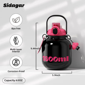 Sidagar bottle straw lid demonstrates leak-proof design for on-the-go sipping