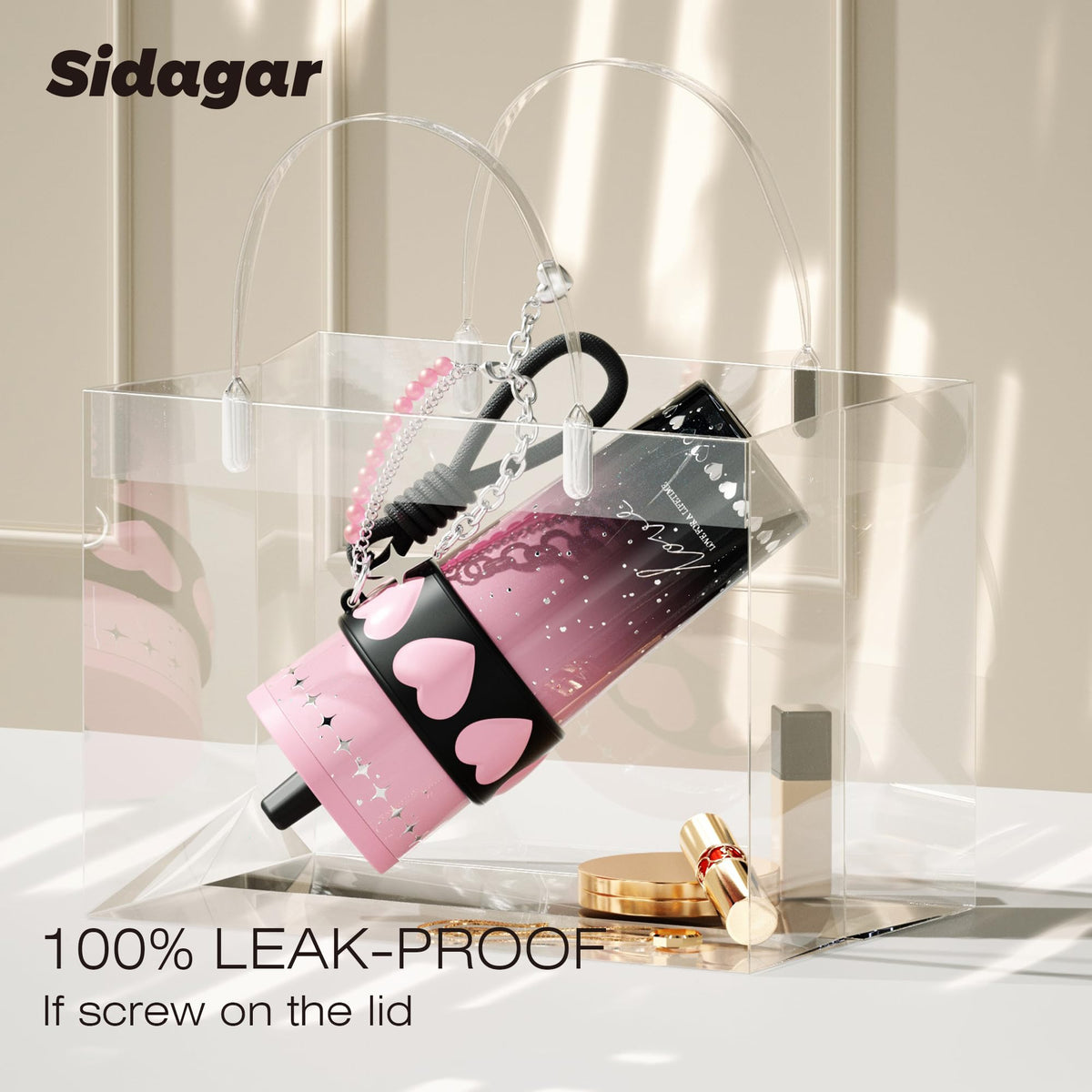Sidagar tumbler lid with straw demonstrates easy sipping