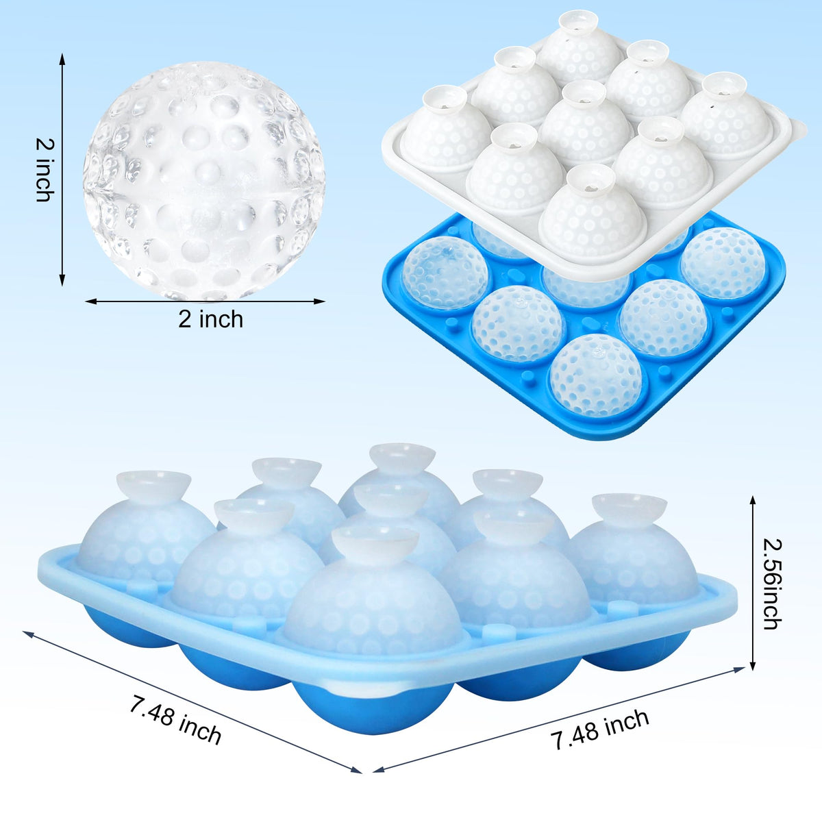 Sidosir 9-cavity ice ball mold creates multiple large spheres