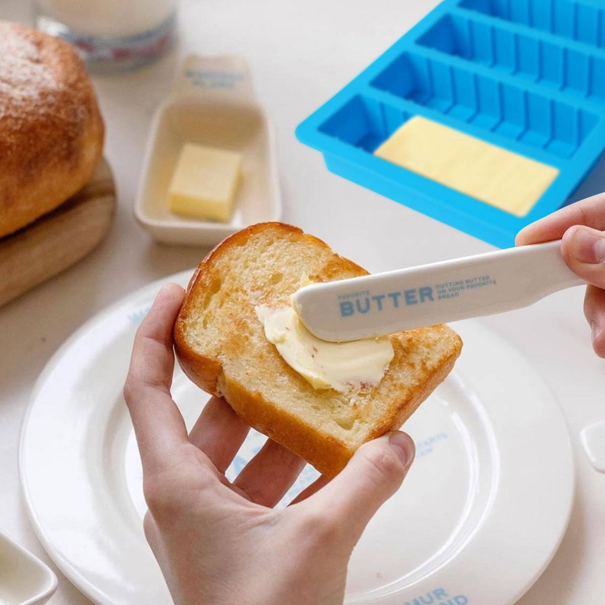 Versatile uses include butter shaping, soaps, energy bars, and muffins.