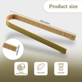 Sieral bamboo disposable tongs closeup for hygienic handling at events