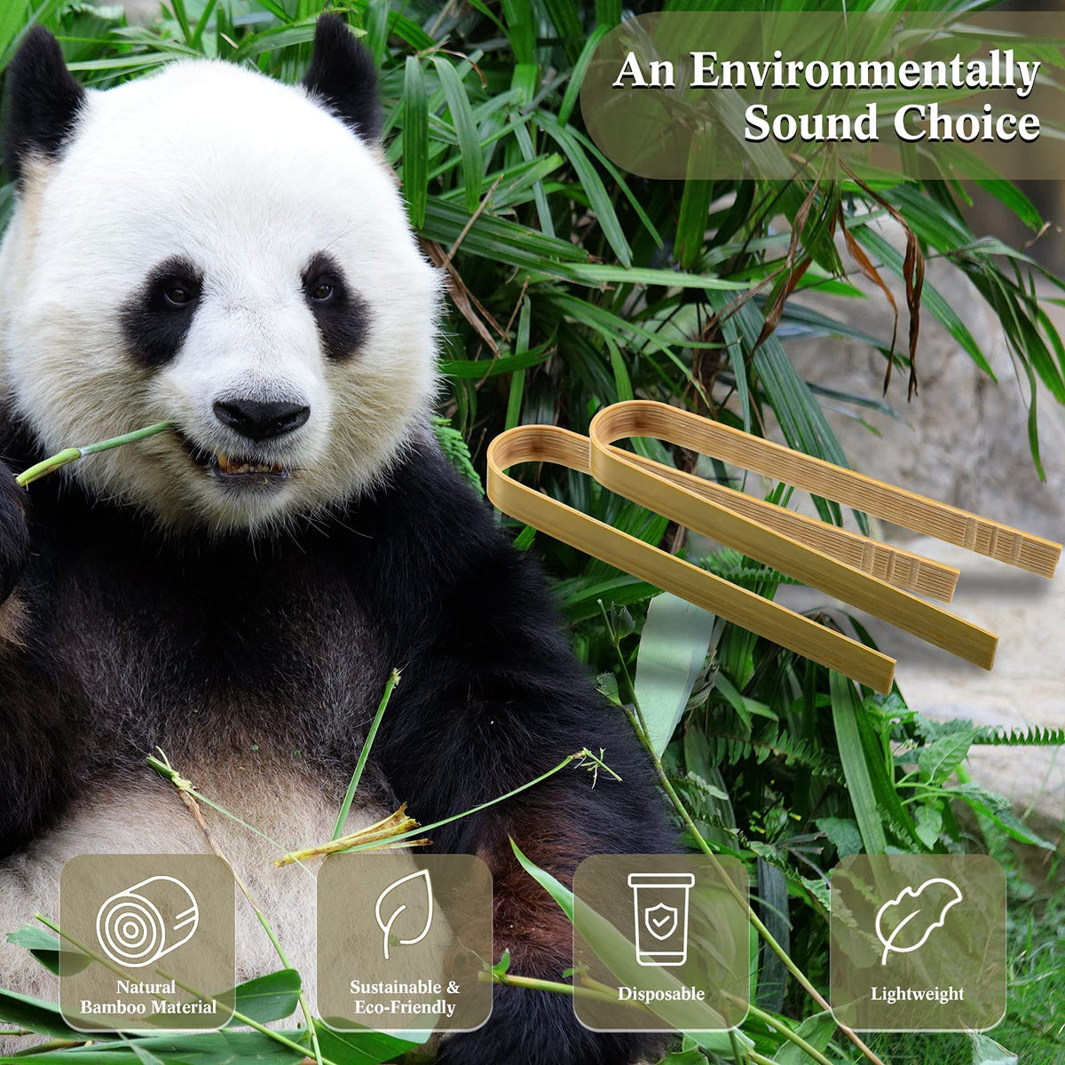 Sieral bamboo tongs for bread or fruit, handy for small items