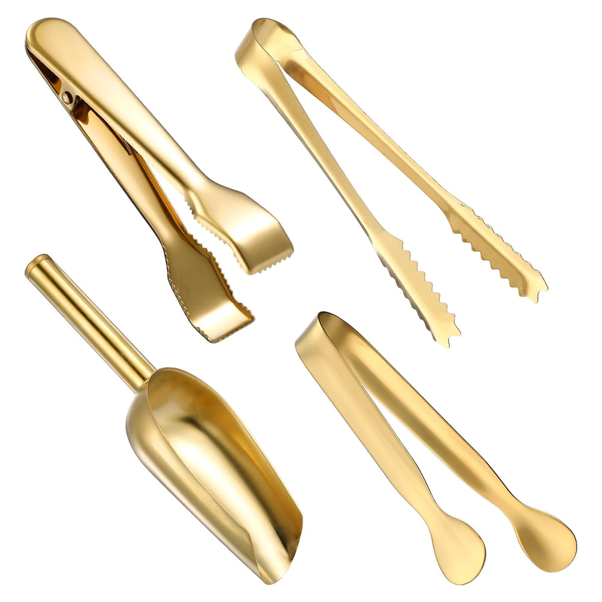 Sieral gold ice shovel for easy scooping in bars and homes
