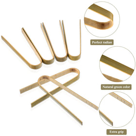 Sieral natural green bamboo tongs pack for casual home dining and parties