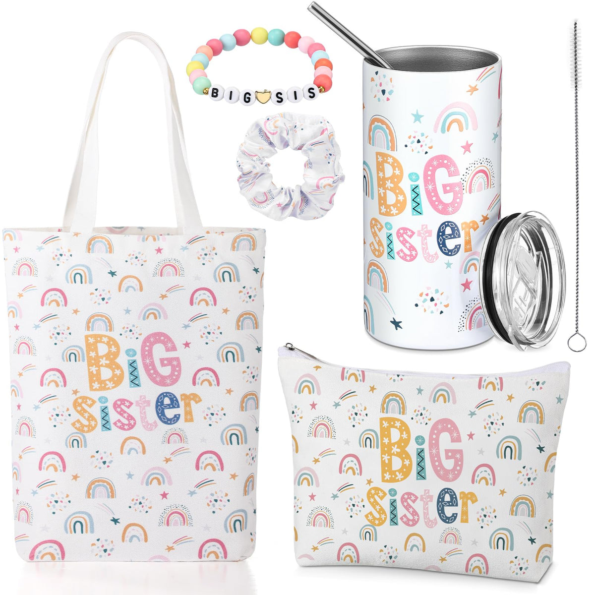 Sieral rainbow big sister tumbler with straw for everyday hydration and easy cleaning.