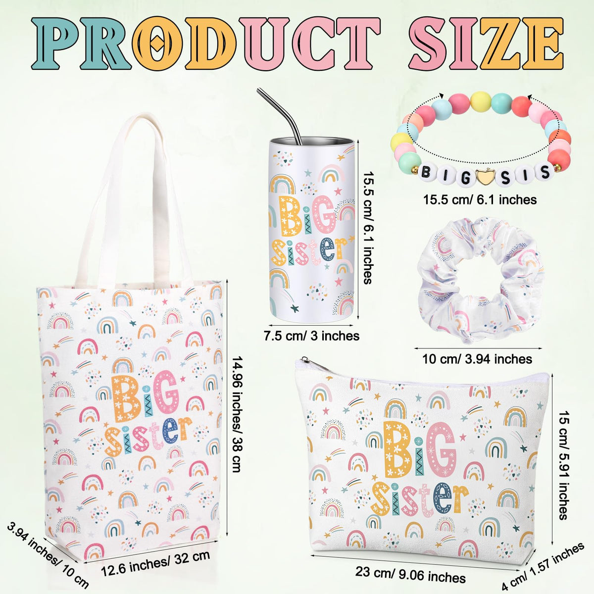 Sieral rainbow canvas makeup bag for organized cosmetics with fade-resistant print.