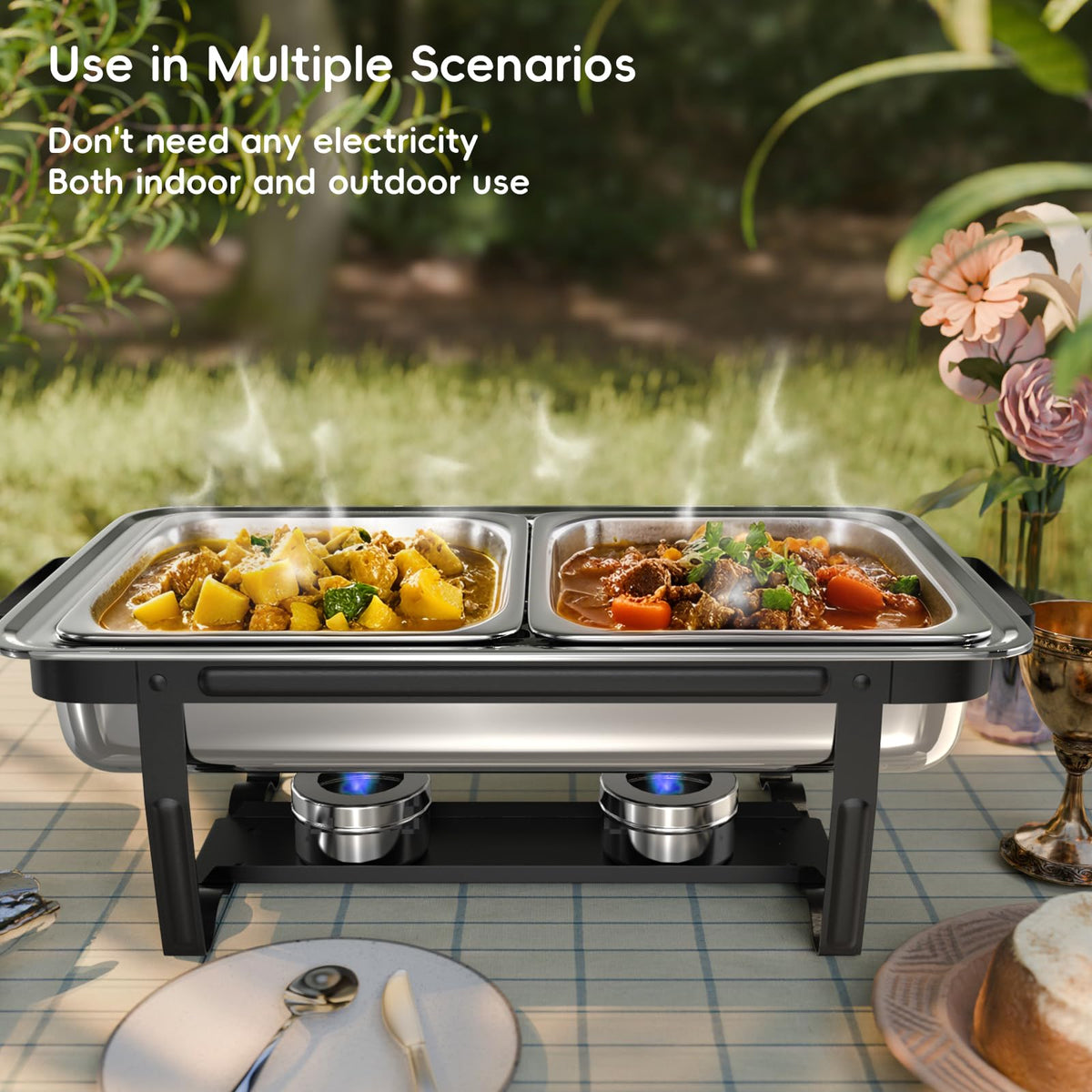 SIFER black stainless steel chafing dish for durable service