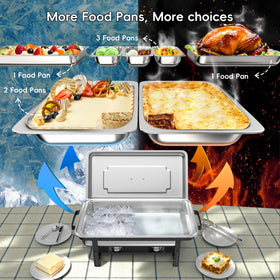 SIFER chafing dishes with multi-size pans for flexible portions