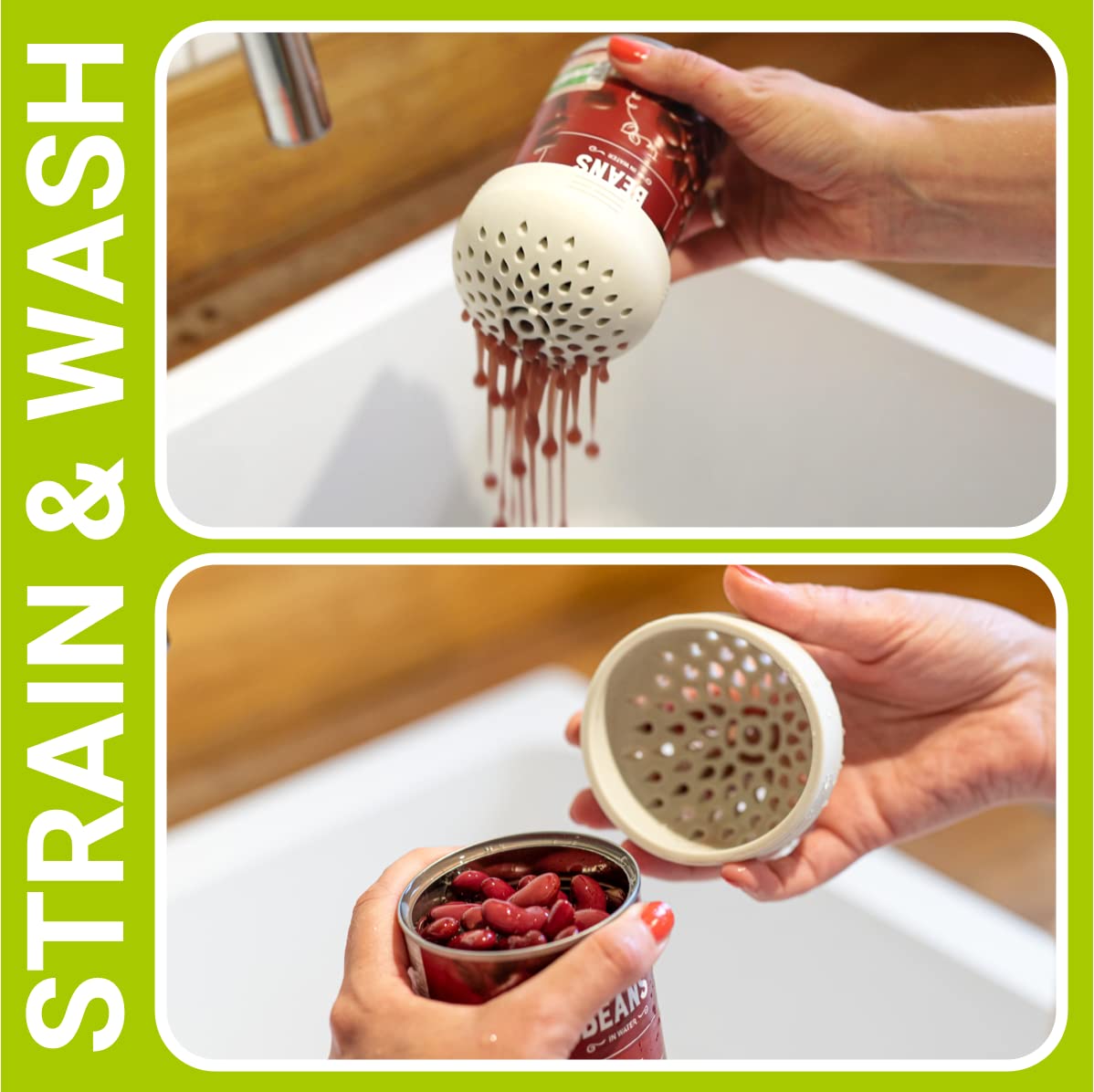 SIFTR Blue three-size mini-colander set fits cans of all sizes.