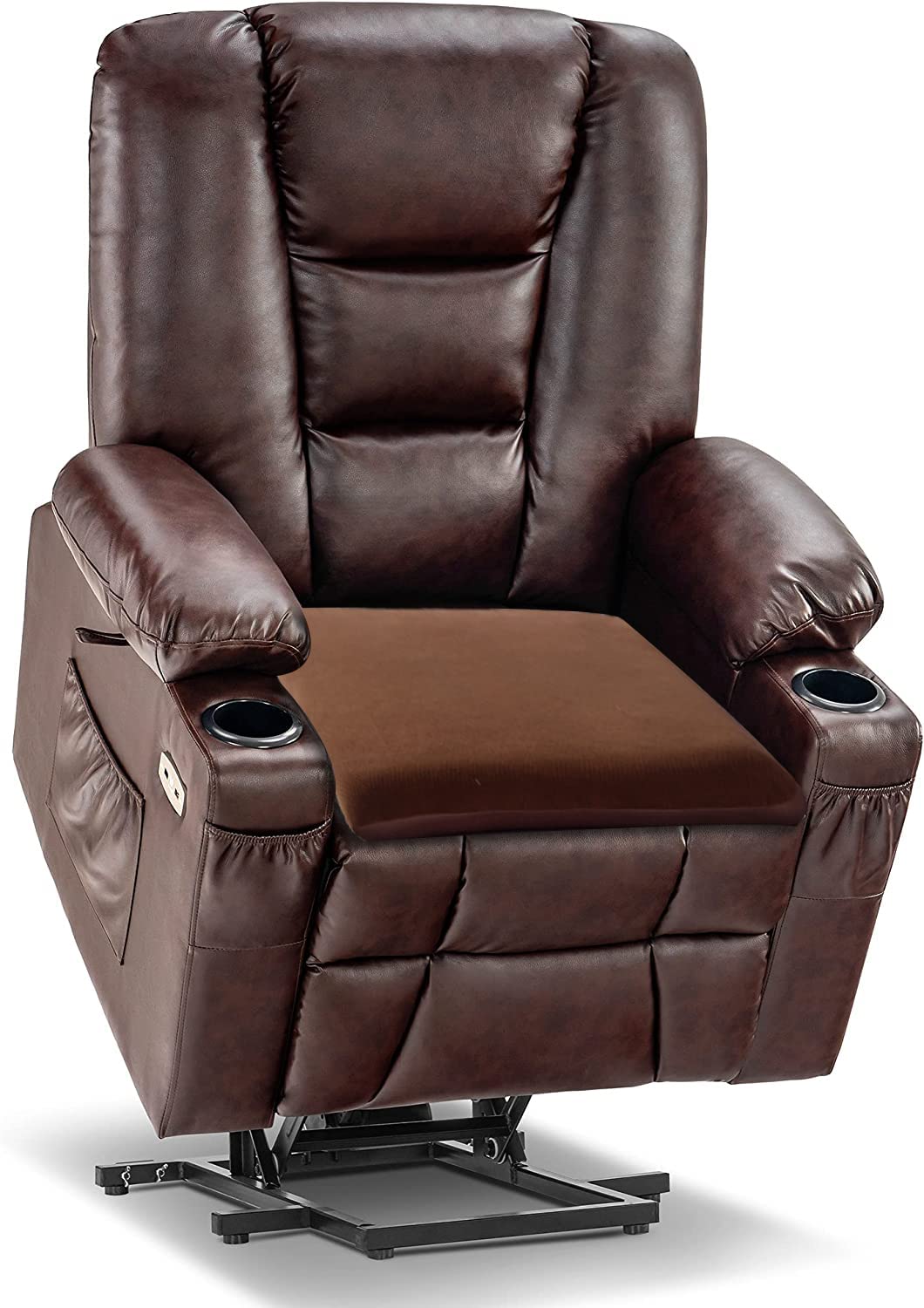 Sigmat memory foam cushion side view demonstrates added seating height for comfort.