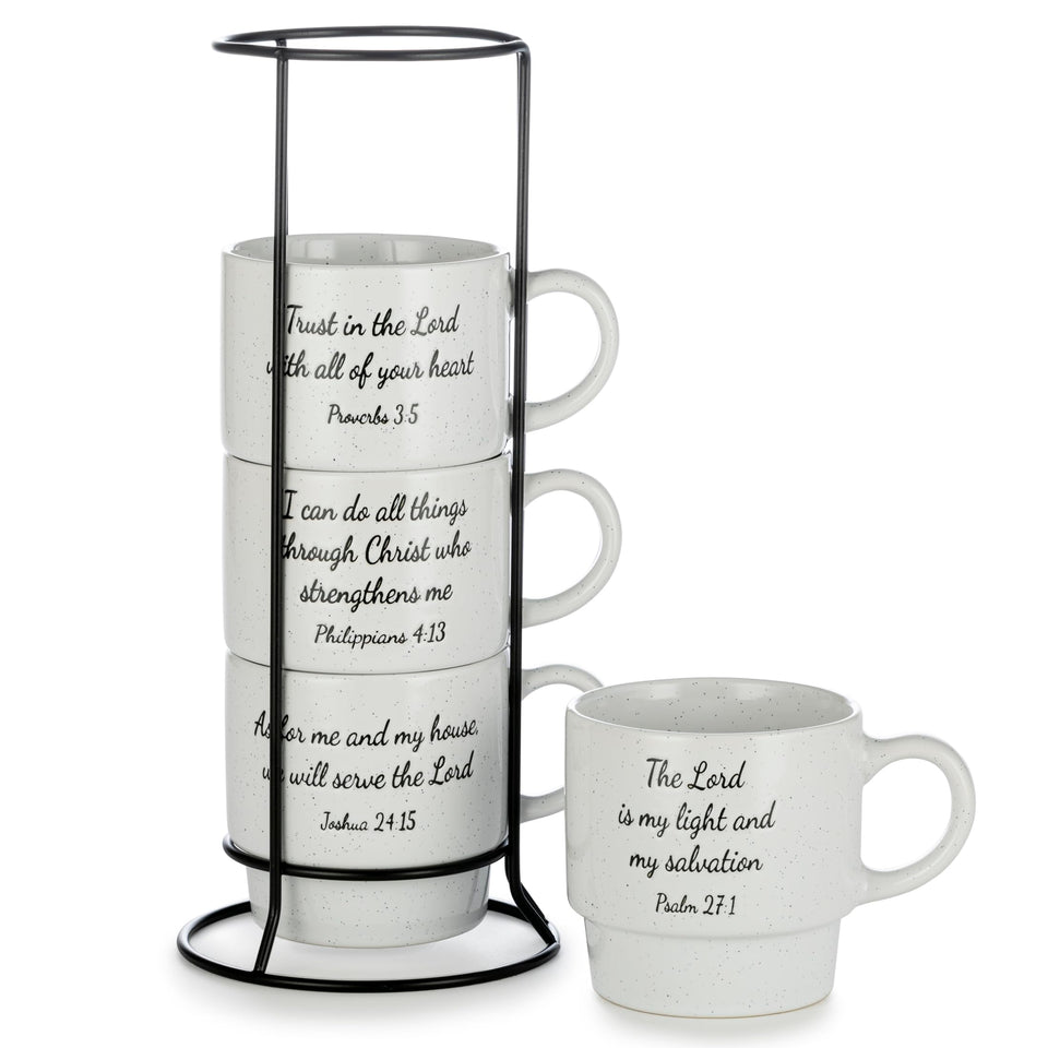 Signature Housewares stackable mug tower with rack for space-saving display