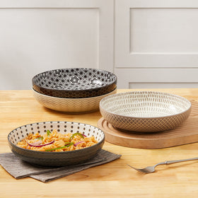 Signature Housewares stoneware density highlights durability for everyday meals.