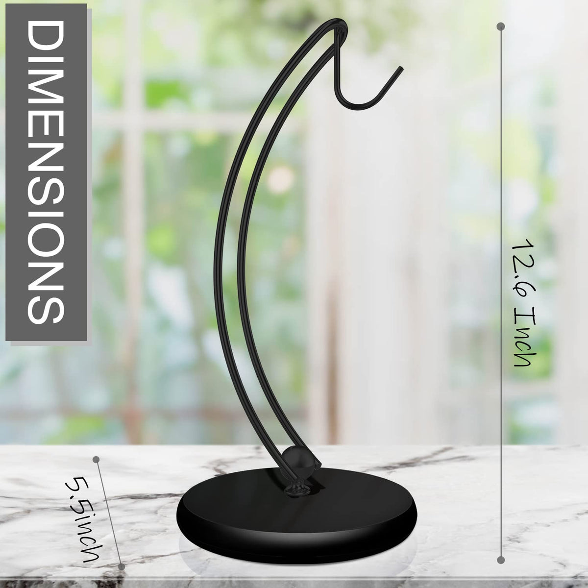 Signice banana holder stand chrome plated steel highlights durable construction.