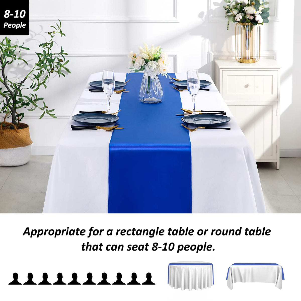 SiinvdaBZX 12-piece satin runner set enhances banquet decor.