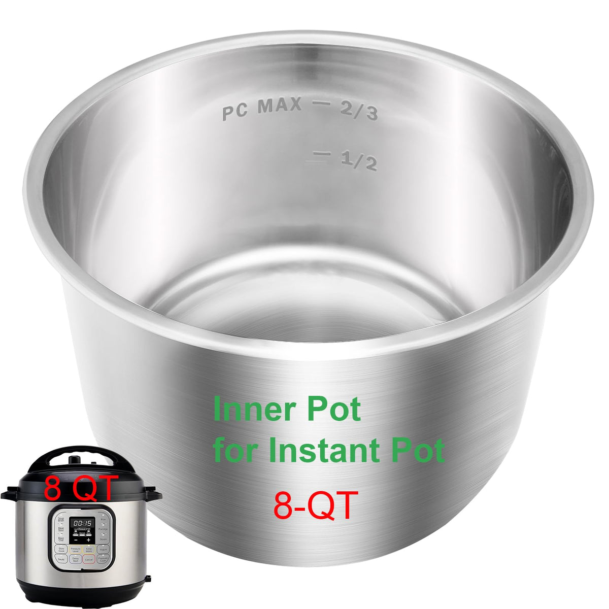 Siireemuu 8-qt inner pot with precise Instant Pot fit and stainless steel durability