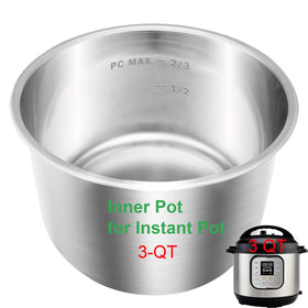 Siireemuu stainless steel inner pot for Instant Pot 3qt, durable and easy to clean.