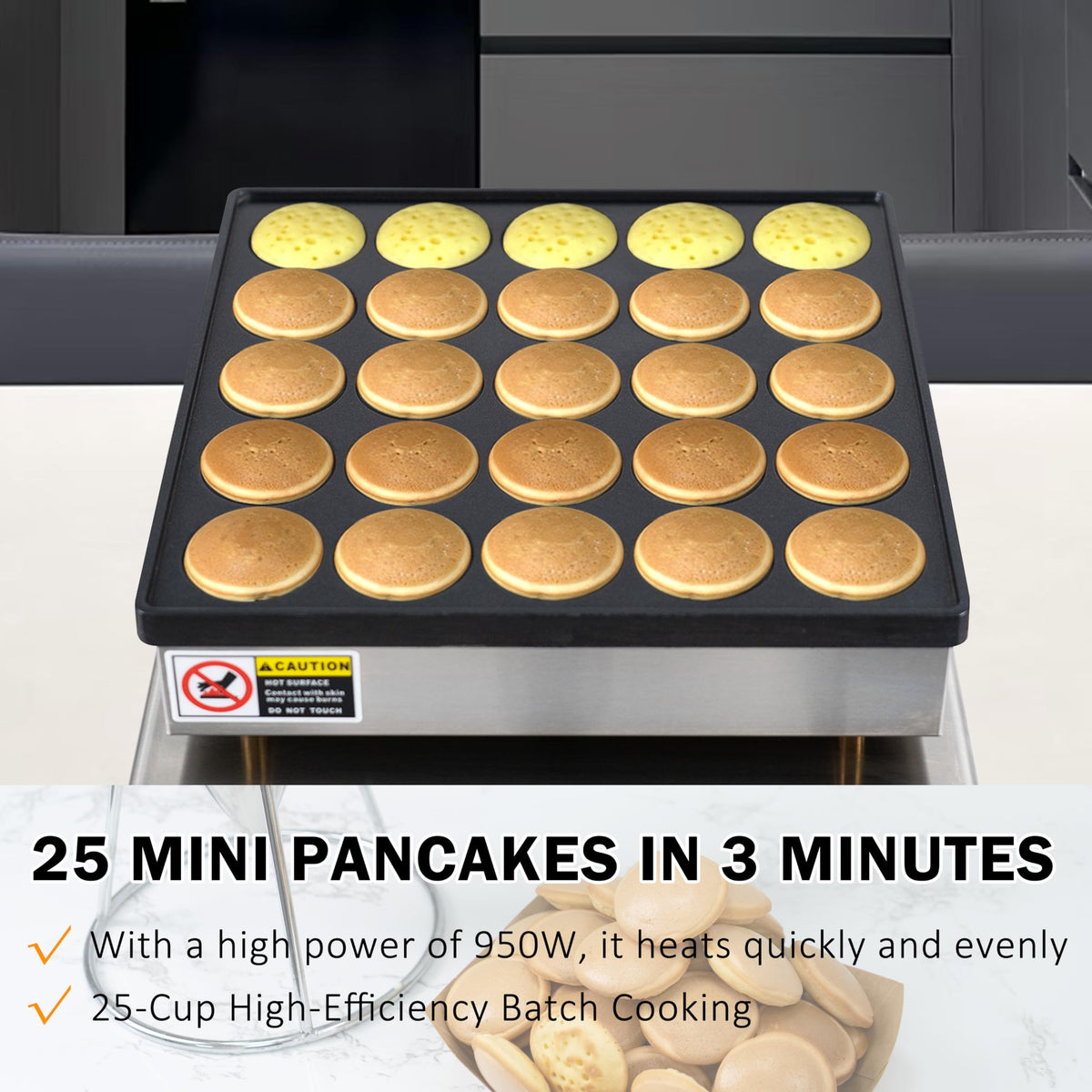 SIJIDING Mini Pancake Maker stainless steel body for durable commercial use.