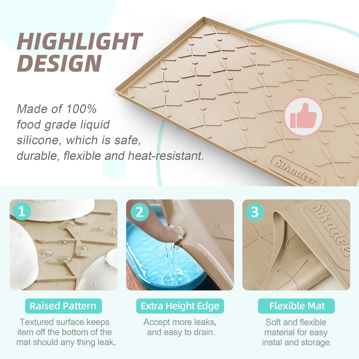 SIKADEER anti-slip cabinet liner keeps bottles and tools secure