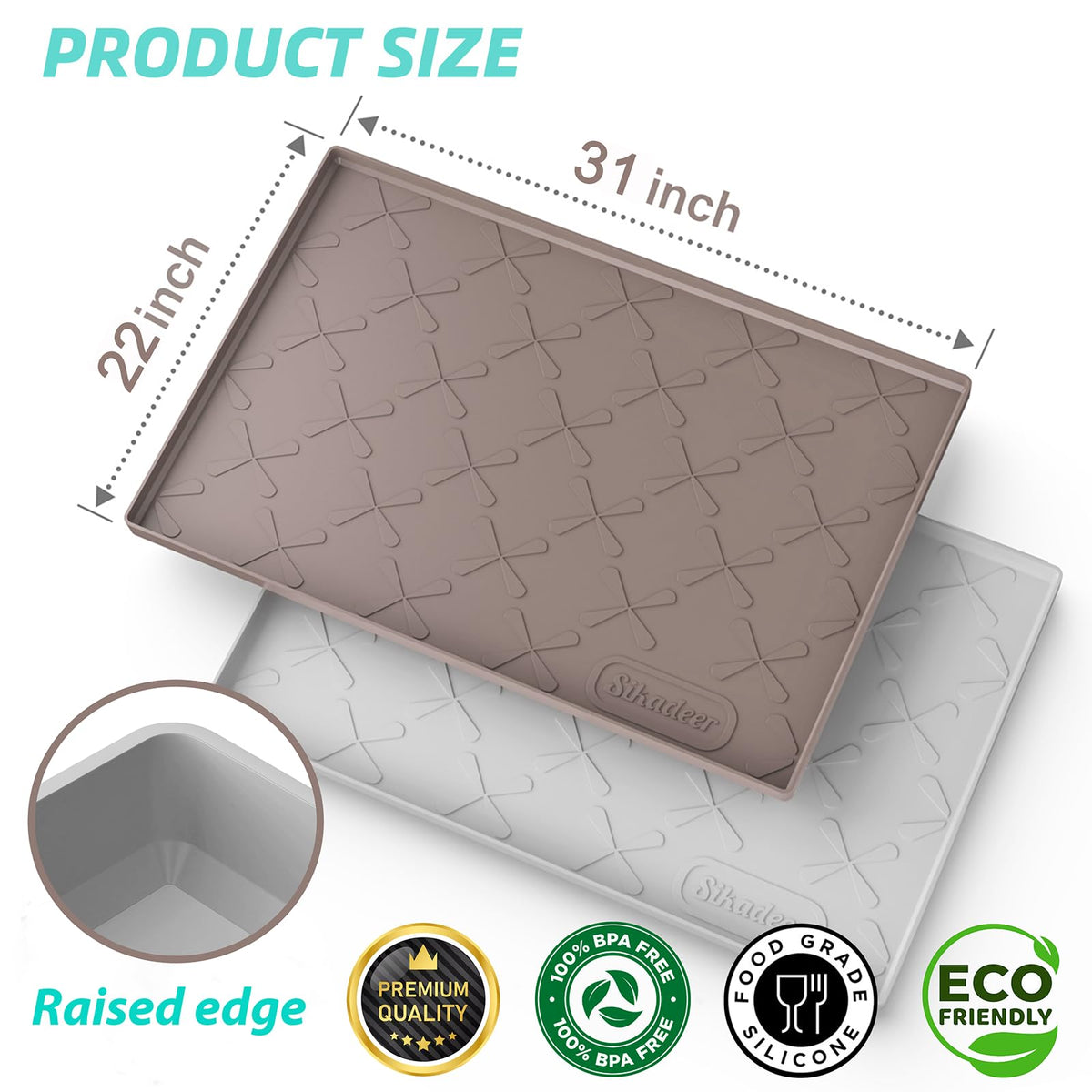SIKADEER anti-slip kitchen mat keeps bottles and tools in place