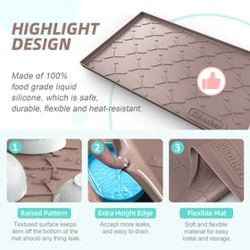 SIKADEER raised-edge mat allows quick drainage by pressing the flexible rim.