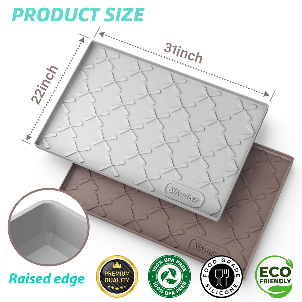 SIKADEER sink protector for cabinets with anti-slip texture keeps bottles in place