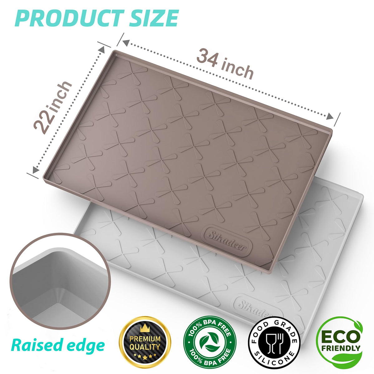 SIKADEER anti-slip texture keeps bottles and tools from sliding.