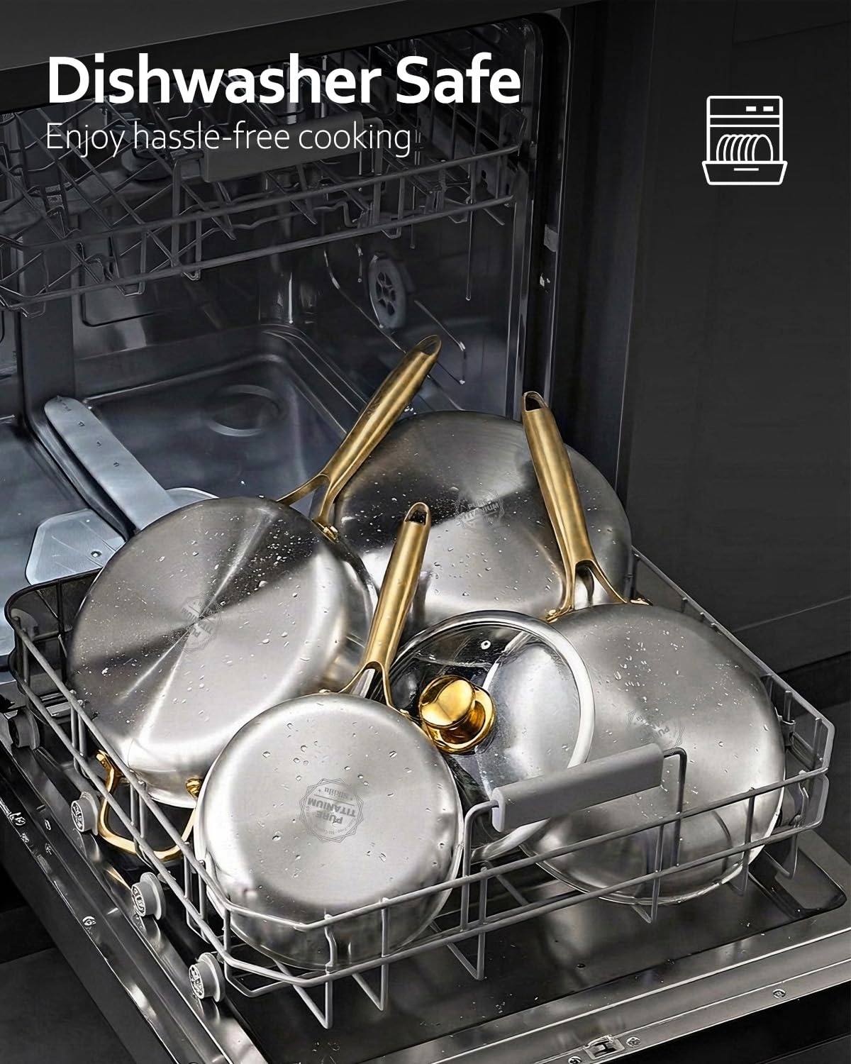 Sikiilu dishwasher-safe titanium pan for easy cleanup.