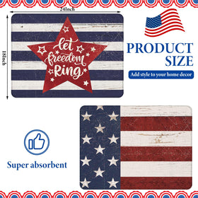 Red white blue design adds festive style while drying dishes.
