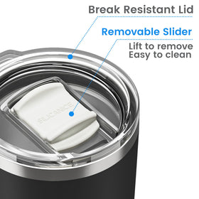 BPA-free travel mug designed to fit standard cup holders