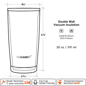 Cup holder friendly Silicanice tumbler for on-the-go hydration